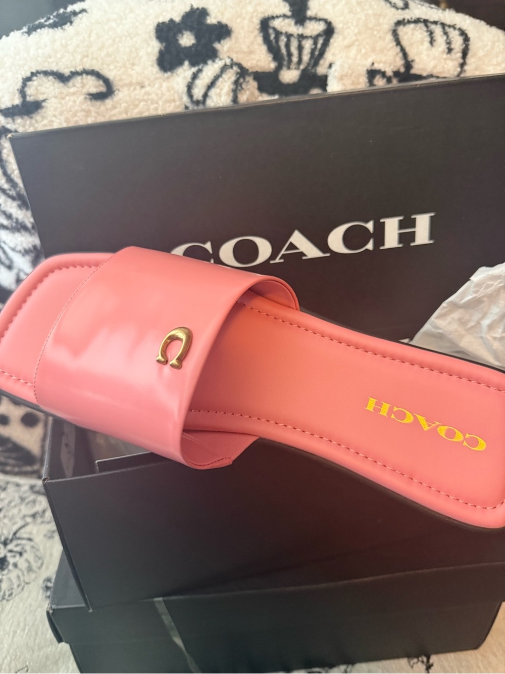 Coach Bubblegum Pink Florence Lth Slide